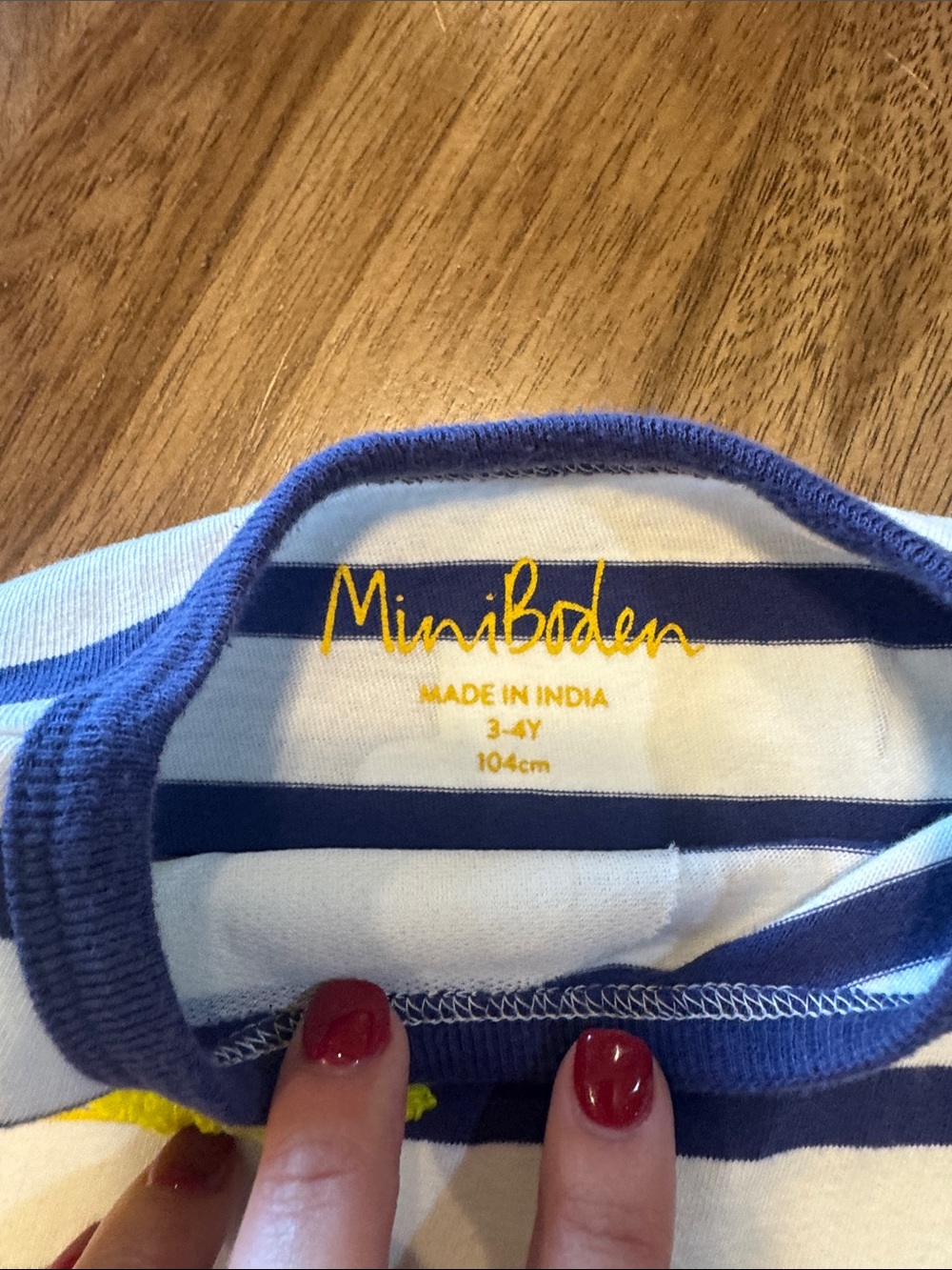Mini Boden Striped Kids Tee with Colorful Truck & Tractor Appliqués - Picture 2 of 5